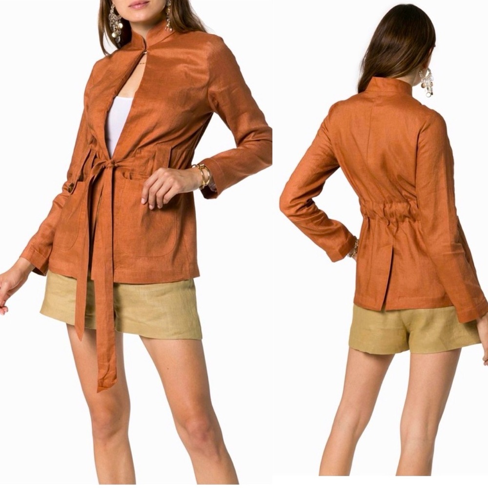 USISI SISTER Alma Rust Linen Jacket, sz S NWT